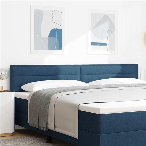 Grote foto vidaxl hoofdbord hoogte verstelbaar met hoofdeinde blauw 200 cm stof antiek en kunst stoelen en banken