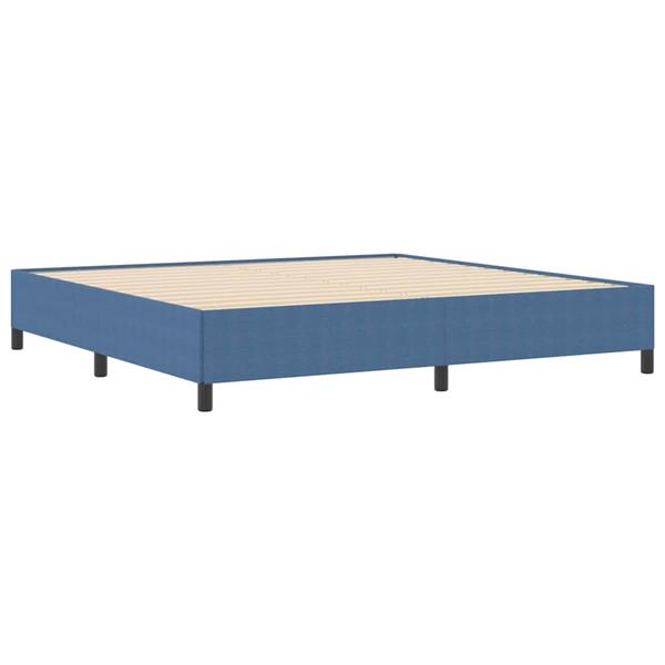 Grote foto vidaxl bedframe blauw 200 x 200 cm katoenen stof antiek en kunst stoelen en banken