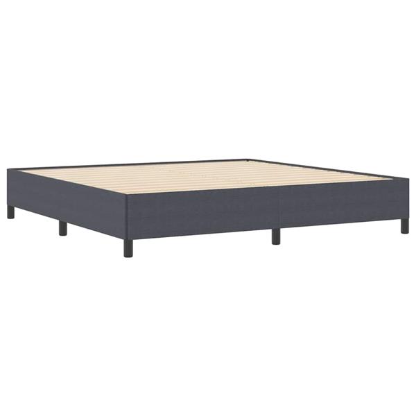 Grote foto vidaxl bedframe donkergrijs 200 x 200 cm katoenen stof antiek en kunst stoelen en banken