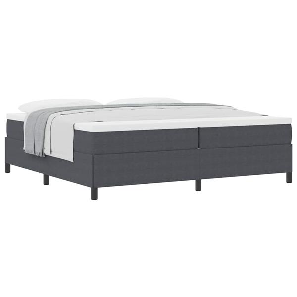 Grote foto vidaxl bedframe donkergrijs 200 x 200 cm katoenen stof antiek en kunst stoelen en banken