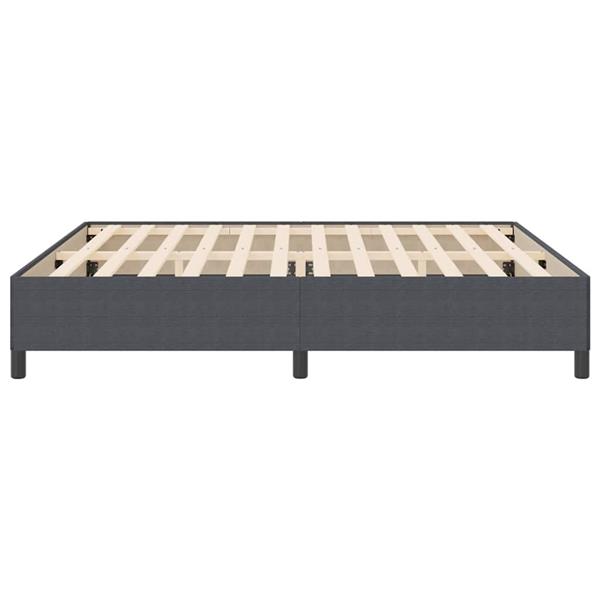 Grote foto vidaxl bedframe donkergrijs 200 x 200 cm katoenen stof antiek en kunst stoelen en banken
