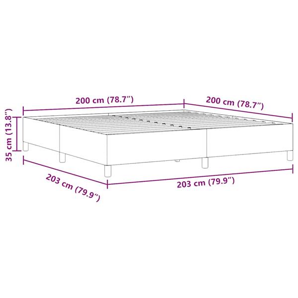 Grote foto vidaxl bedframe donkergrijs 200 x 200 cm katoenen stof antiek en kunst stoelen en banken