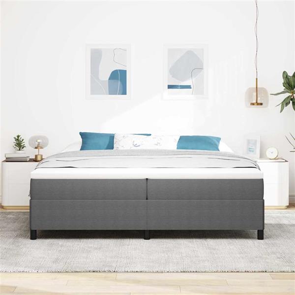 Grote foto vidaxl bedframe lichtgrijs 200 x 200 cm katoenen stof antiek en kunst stoelen en banken