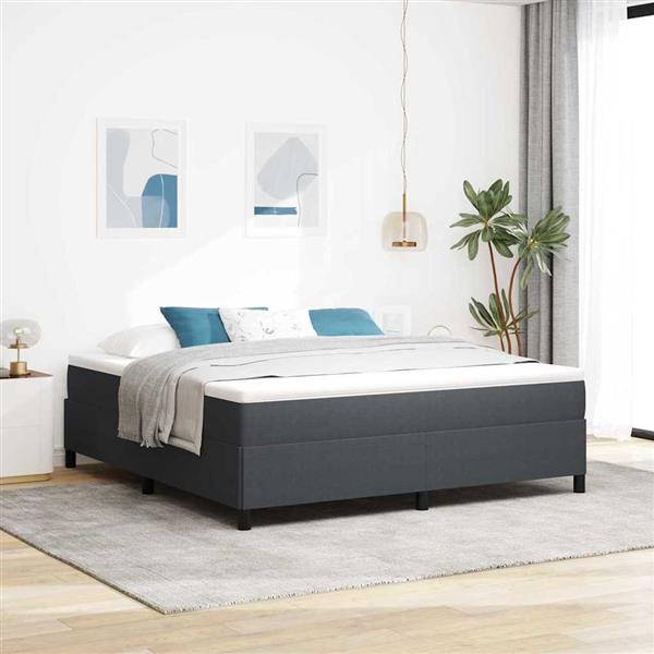 Grote foto vidaxl bedframe donkergrijs 180 x 200 cm katoenen stof antiek en kunst stoelen en banken