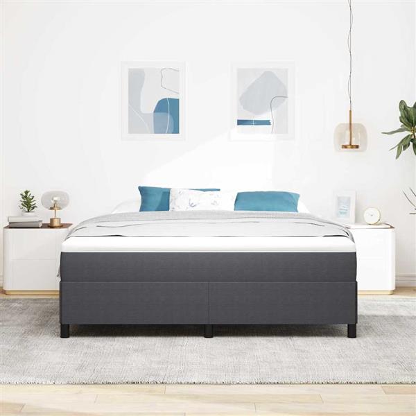 Grote foto vidaxl bedframe donkergrijs 180 x 200 cm katoenen stof antiek en kunst stoelen en banken