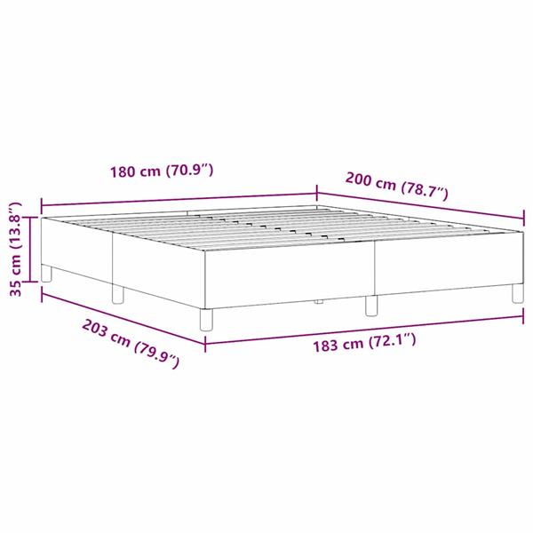 Grote foto vidaxl bedframe donkergrijs 180 x 200 cm katoenen stof antiek en kunst stoelen en banken