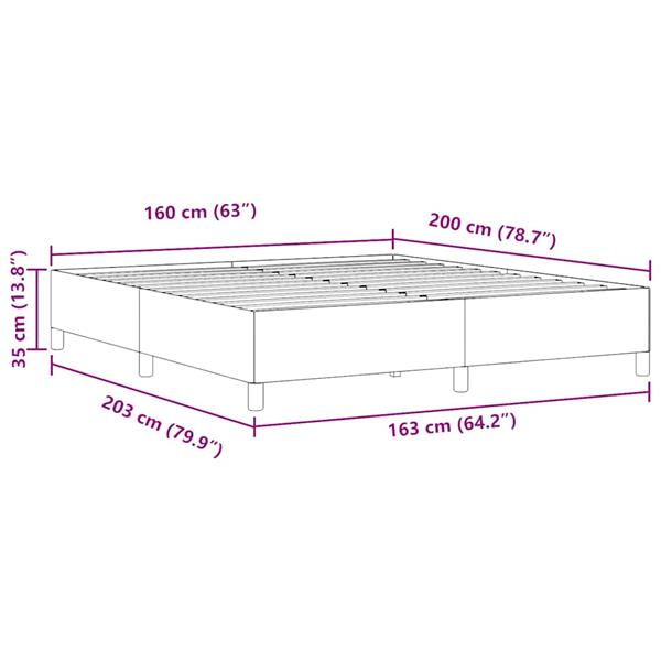Grote foto vidaxl bedframe donkergrijs 160 x 200 cm katoenen stof antiek en kunst stoelen en banken