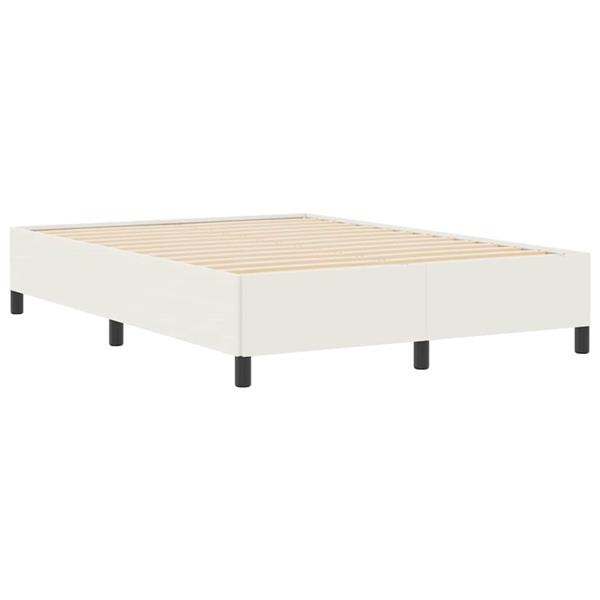 Grote foto vidaxl bedframe cr me 140 x 200 cm katoenen stof antiek en kunst stoelen en banken