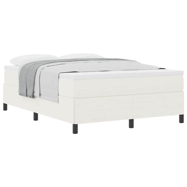 Grote foto vidaxl bedframe cr me 140 x 200 cm katoenen stof antiek en kunst stoelen en banken