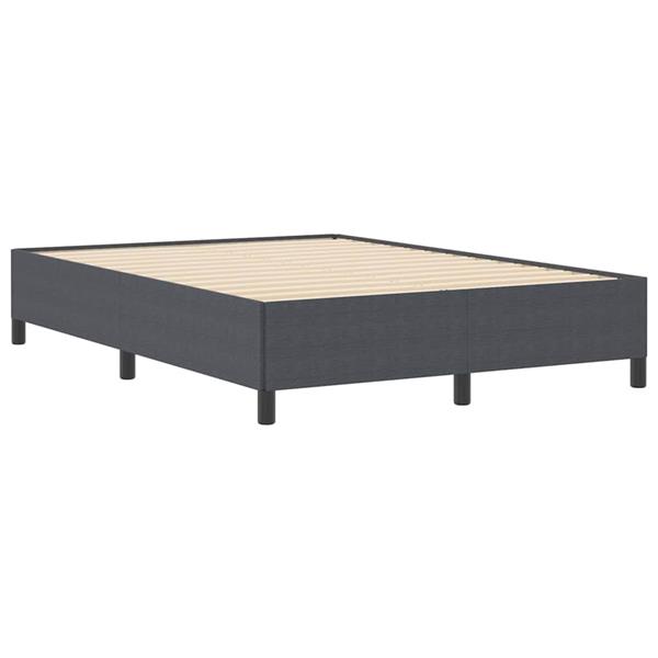Grote foto vidaxl bedframe donkergrijs 140 x 200 cm katoenen stof antiek en kunst stoelen en banken