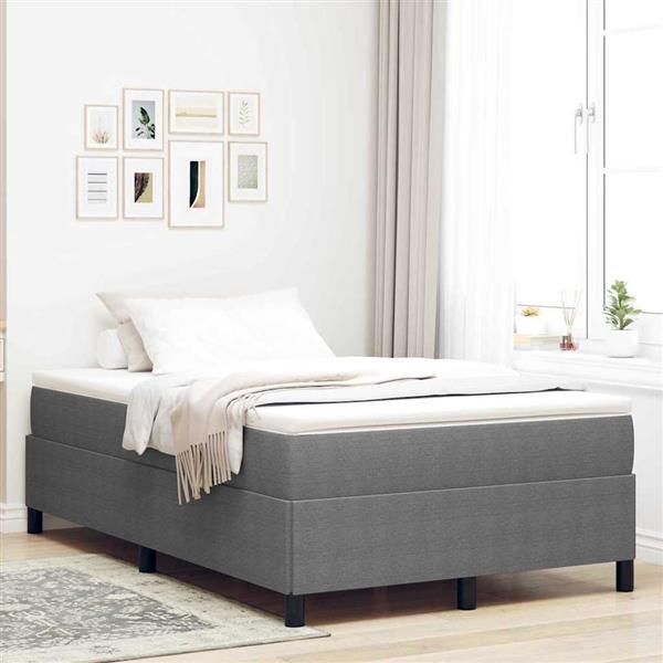Grote foto vidaxl bedframe lichtgrijs 120 x 200 cm katoenen stof antiek en kunst stoelen en banken