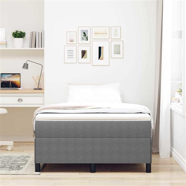 Grote foto vidaxl bedframe lichtgrijs 120 x 200 cm katoenen stof antiek en kunst stoelen en banken