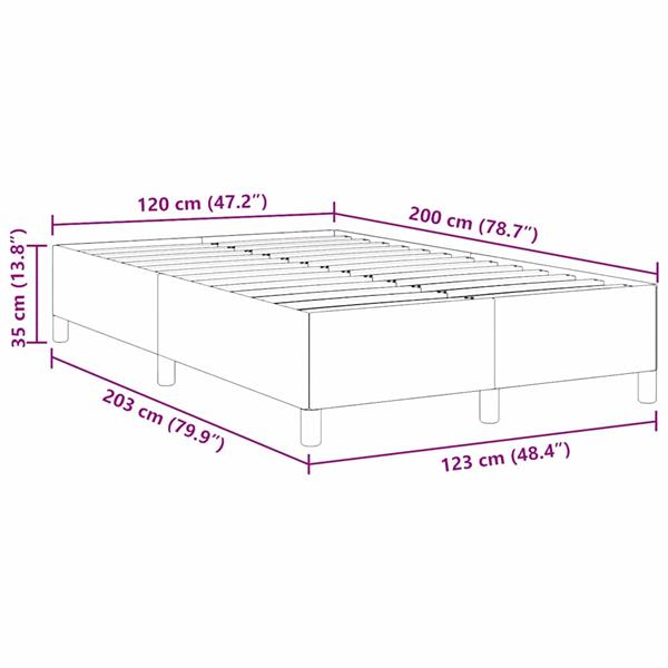 Grote foto vidaxl bedframe lichtgrijs 120 x 200 cm katoenen stof antiek en kunst stoelen en banken
