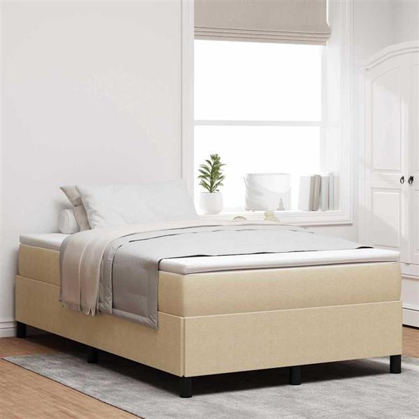 Grote foto vidaxl bedframe grijs groen 120 x 190 cm katoenen stof antiek en kunst stoelen en banken