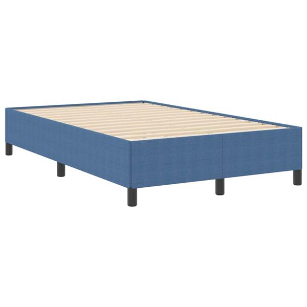 Grote foto vidaxl bedframe blauw 120 x 190 cm katoenen stof antiek en kunst stoelen en banken