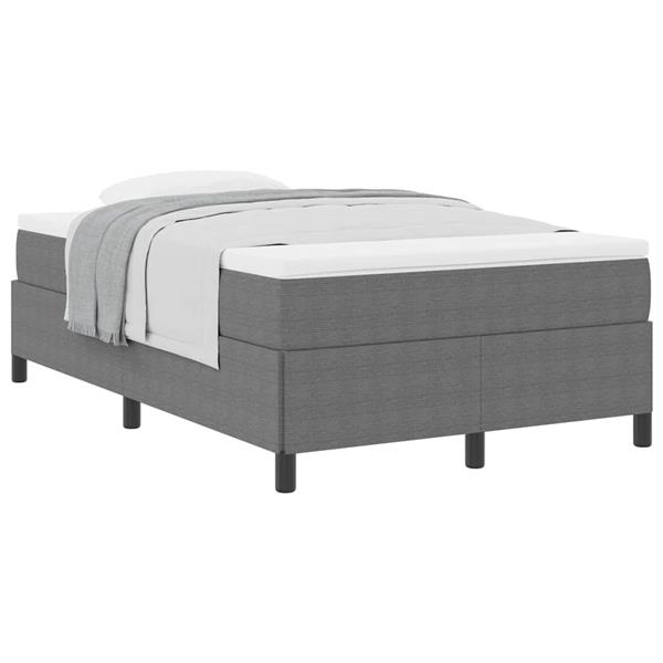 Grote foto vidaxl bedframe lichtgrijs 120 x 190 cm katoenen stof antiek en kunst stoelen en banken