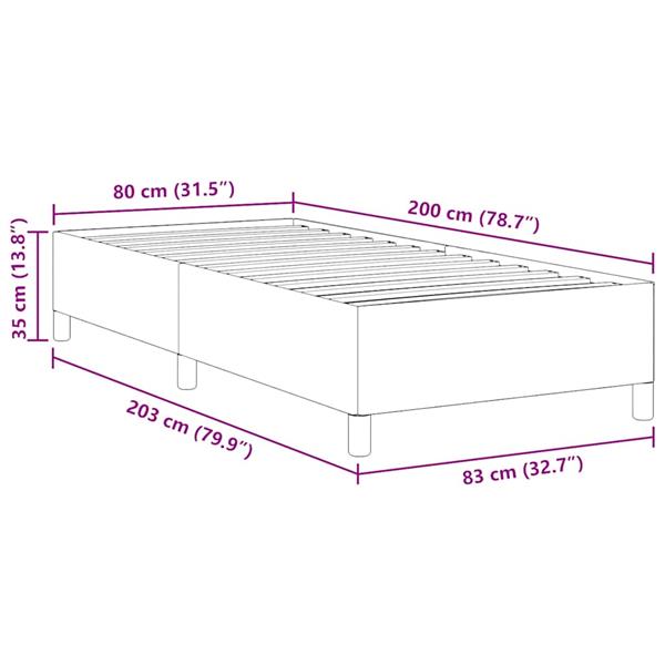 Grote foto vidaxl bedframe donkergrijs 80 x 200 cm katoenen stof antiek en kunst stoelen en banken