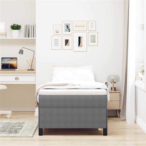 Grote foto vidaxl bedframe lichtgrijs 80 x 200 cm katoenen stof antiek en kunst stoelen en banken