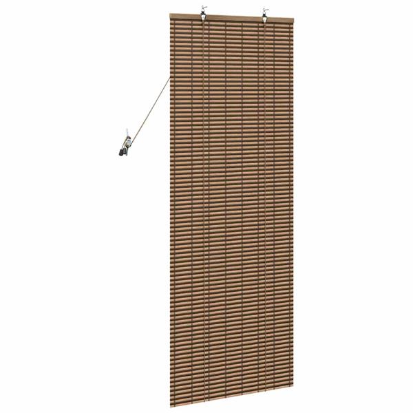 Grote foto vidaxl raamblind geometrisch bruin 60 x 160 cm bamboe huis en inrichting gordijnen en lamellen