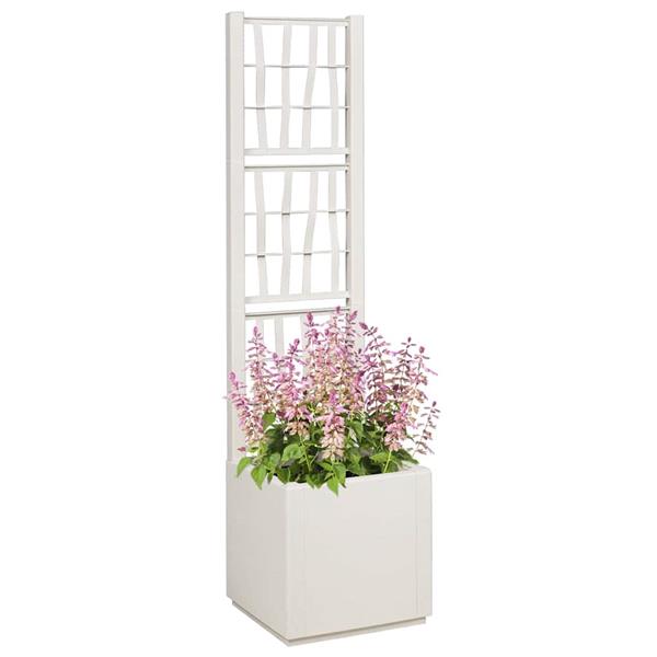 Grote foto vidaxl tuin bloempot wit 36 x 36 x 140 cm polypropyleen tuin en terras overige tuin en terras