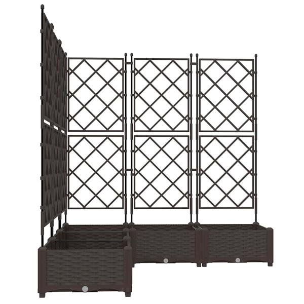 Grote foto vidaxl tuindruppel met trellis 5 pcs bruin 120 x 120 x 125 5 cm pp tuin en terras overige tuin en terras