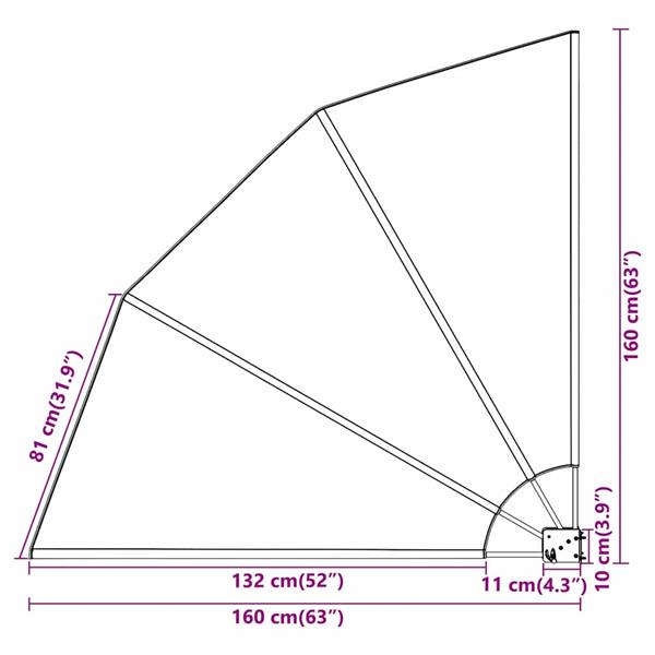 Grote foto vidaxl balkon privacy scherm zwart 160 x 160 cm stof tuin en terras overige tuin en terras
