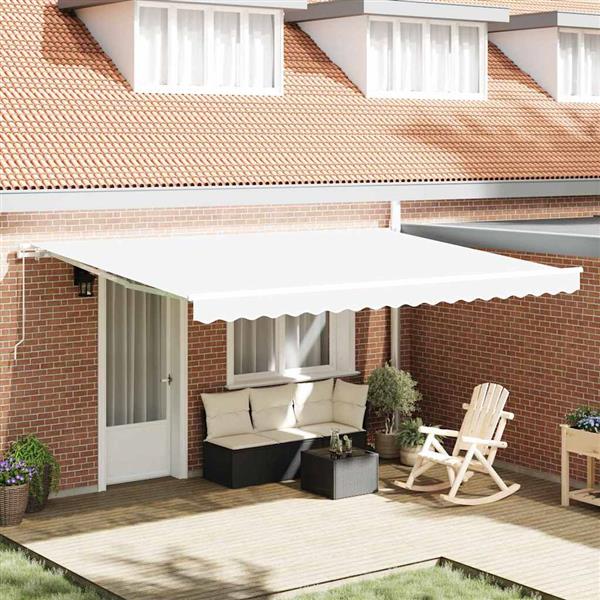 Grote foto vidaxl vervangingsdoek voor zonnescherm wit 450 300 cm canvas tuin en terras overige tuin en terras