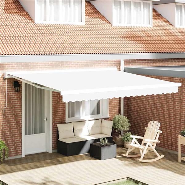 Grote foto vidaxl vervangingsdoek voor zonnescherm wit 400 350 cm canvas tuin en terras overige tuin en terras