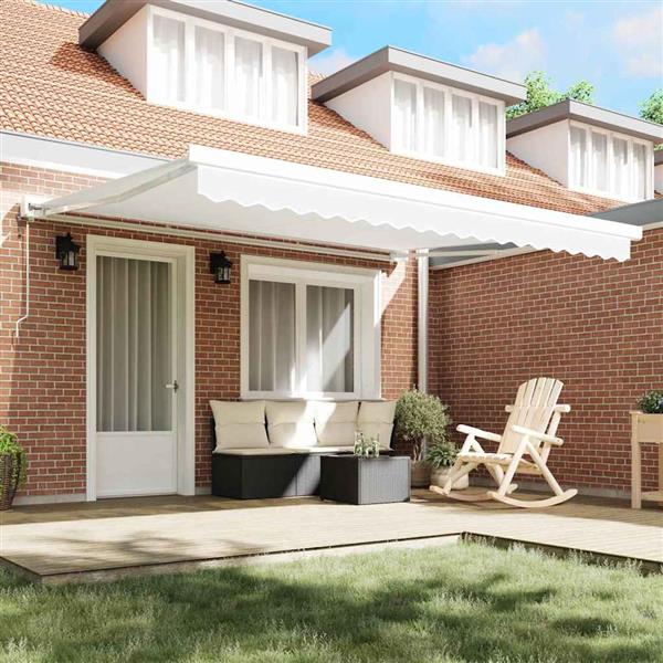 Grote foto vidaxl vervangingsdoek voor zonnescherm wit 400 350 cm canvas tuin en terras overige tuin en terras