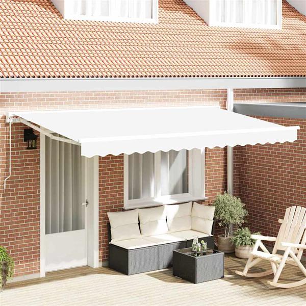 Grote foto vidaxl vervangingsdoek voor zonnescherm wit 400 x 200 cm canvas tuin en terras overige tuin en terras