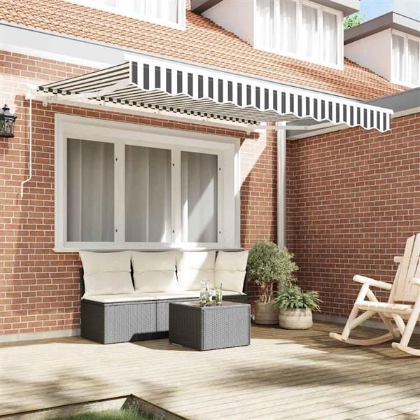 Grote foto vidaxl vervangingsdoek voor zonnescherm antraciet en wit 350 x 200 cm tuin en terras overige tuin en terras