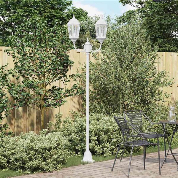 Grote foto vidaxl tuin lantaarnpaal wit aluminium en glas tuin en terras verlichting