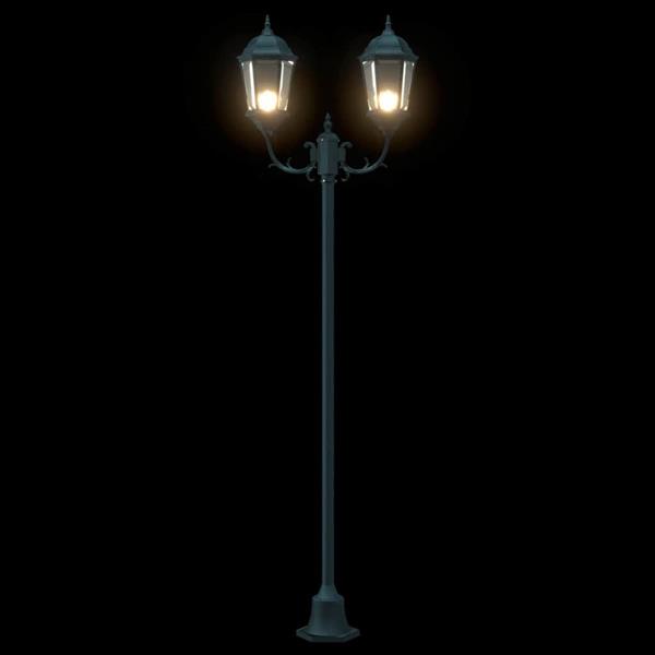 Grote foto vidaxl tuin lantaarnpaal donkergroen aluminium en glas tuin en terras verlichting