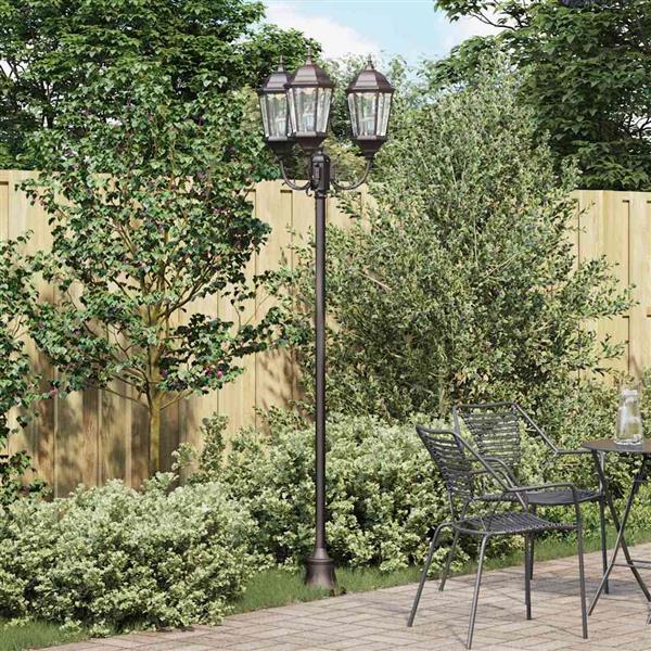 Grote foto vidaxl tuin lantaarnpaal brons aluminium en glas tuin en terras verlichting