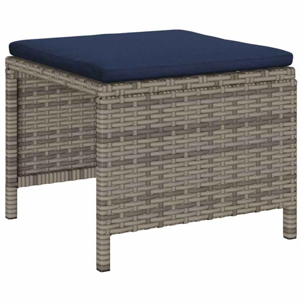 Grote foto vidaxl tuin sofa set 6 pcs grijs en marineblauw poly rattan tuin en terras tuinmeubelen