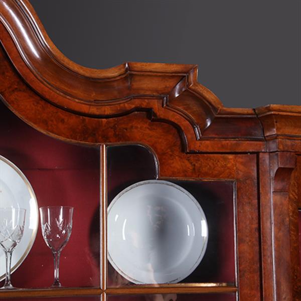 Grote foto grote noten met wortelnoten porseleinkast ca 1870 willem iii tijd no.311435 antiek en kunst stoelen en banken