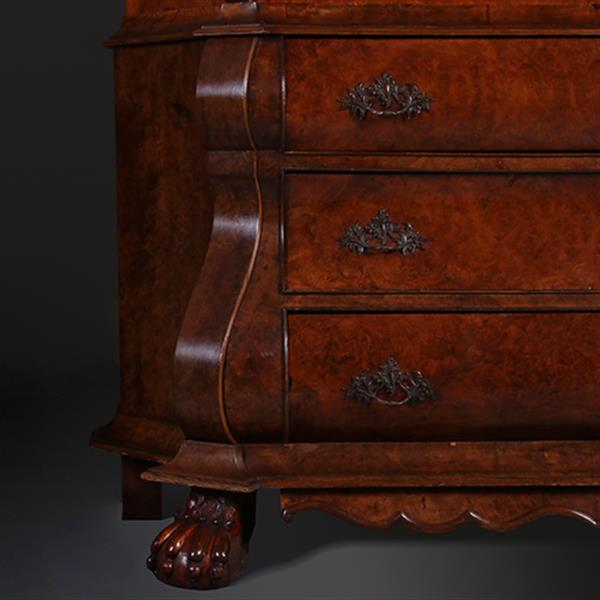 Grote foto grote noten met wortelnoten porseleinkast ca 1870 willem iii tijd no.311435 antiek en kunst stoelen en banken