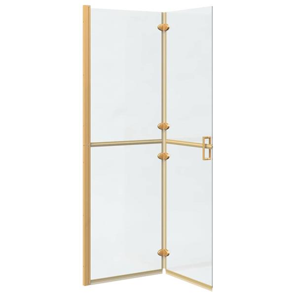 Grote foto vidaxl inloop douche wand goud en transparant 120 x 190 cm gehard glas huis en inrichting complete badkamers