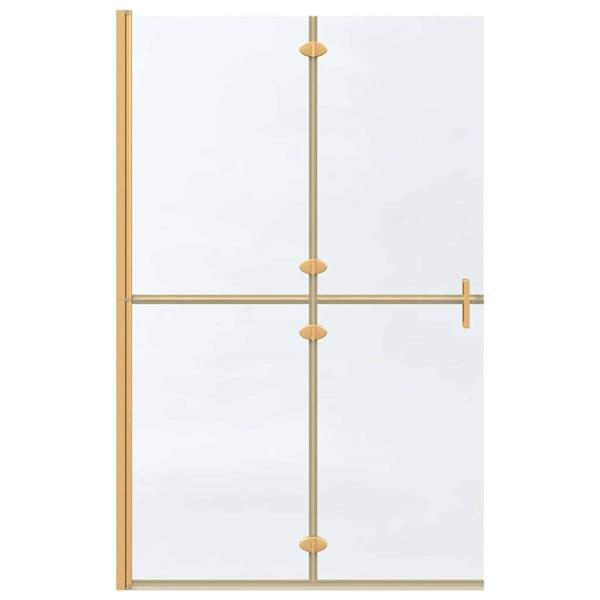 Grote foto vidaxl inloop douche wand goud en transparant 120 x 190 cm gehard glas huis en inrichting complete badkamers