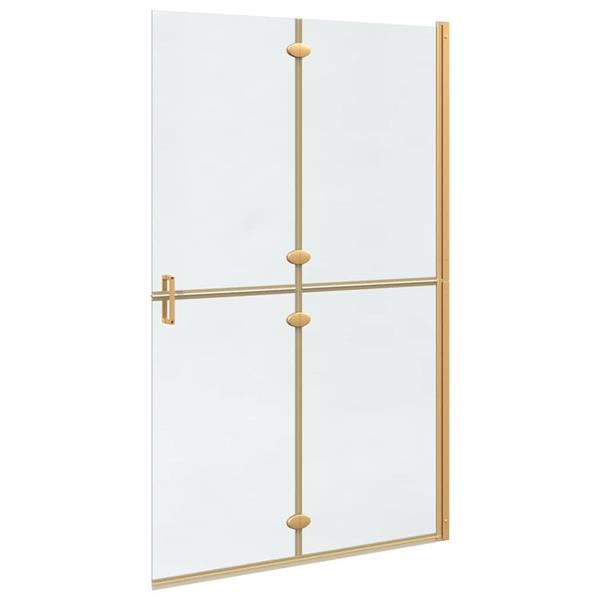 Grote foto vidaxl inloop douche wand goud en transparant 120 x 190 cm gehard glas huis en inrichting complete badkamers