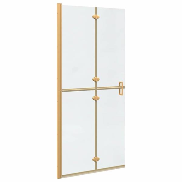 Grote foto vidaxl inloop douche wand goud en transparant 90 x 190 cm gehard glas huis en inrichting complete badkamers