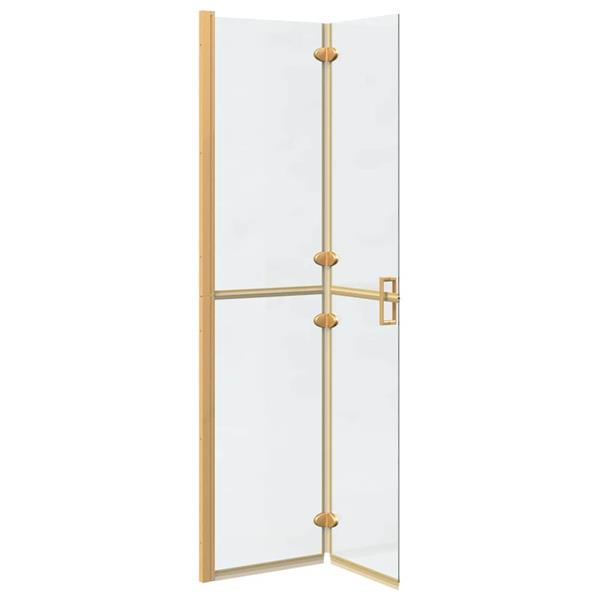 Grote foto vidaxl inloop douche wand goud en transparant 90 x 190 cm gehard glas huis en inrichting complete badkamers