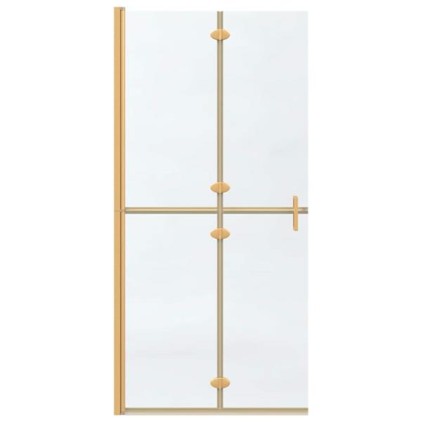Grote foto vidaxl inloop douche wand goud en transparant 90 x 190 cm gehard glas huis en inrichting complete badkamers