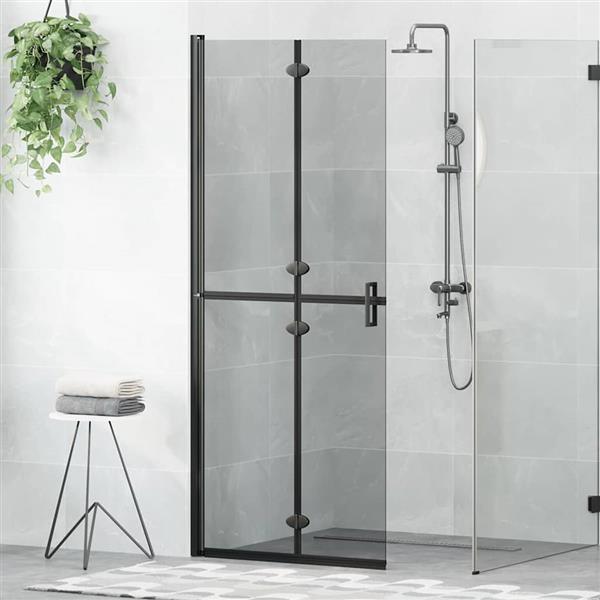Grote foto vidaxl inloop douche wand zwart en donkertransparant 80 x 190 cm huis en inrichting complete badkamers