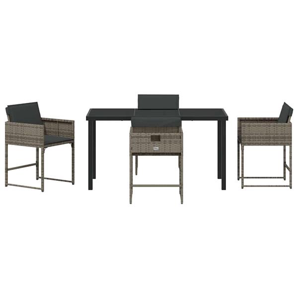 Grote foto vidaxl tuin eetset 5 pcs grijs poly rattan tuin en terras tuinmeubelen