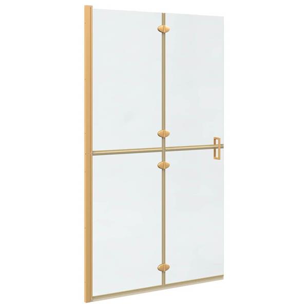 Grote foto vidaxl inloop douche wand goud en transparant 110 x 190 cm gehard glas huis en inrichting complete badkamers