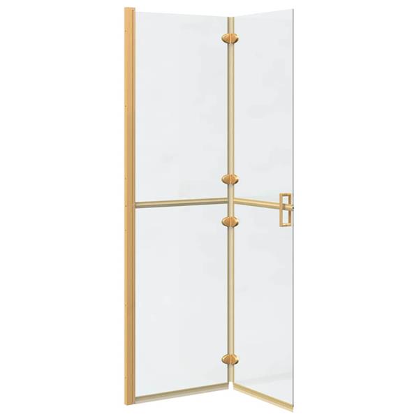 Grote foto vidaxl inloop douche wand goud en transparant 110 x 190 cm gehard glas huis en inrichting complete badkamers