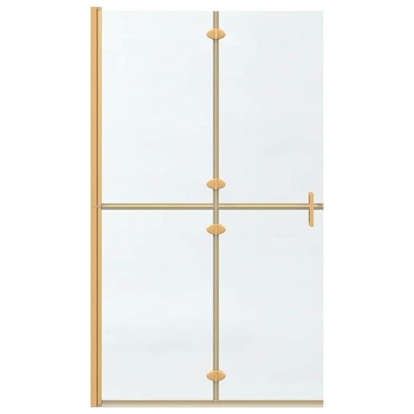 Grote foto vidaxl inloop douche wand goud en transparant 110 x 190 cm gehard glas huis en inrichting complete badkamers