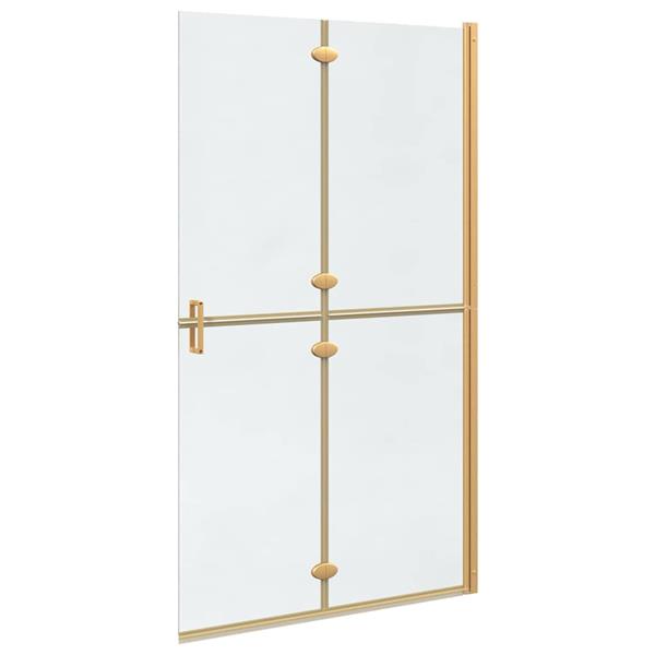 Grote foto vidaxl inloop douche wand goud en transparant 110 x 190 cm gehard glas huis en inrichting complete badkamers