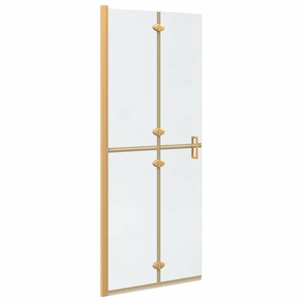Grote foto vidaxl inloop douche wand goud en transparant 80 x 190 cm gehard glas huis en inrichting complete badkamers